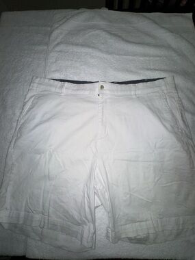 Nautica Men's White Deck Shorts, Cotton, Size 46
